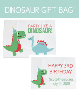 Dinosaur Gift Bag with Personalization