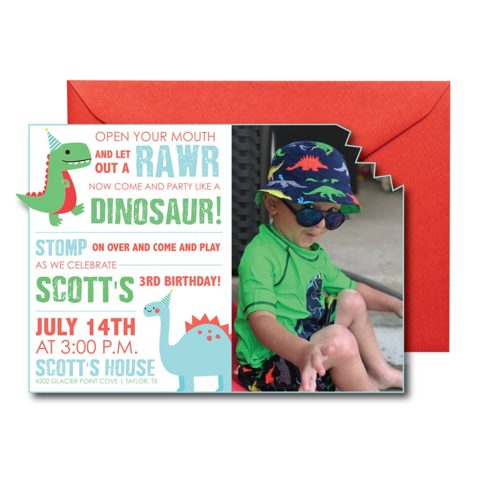 Dinosaur Themed Party Invite