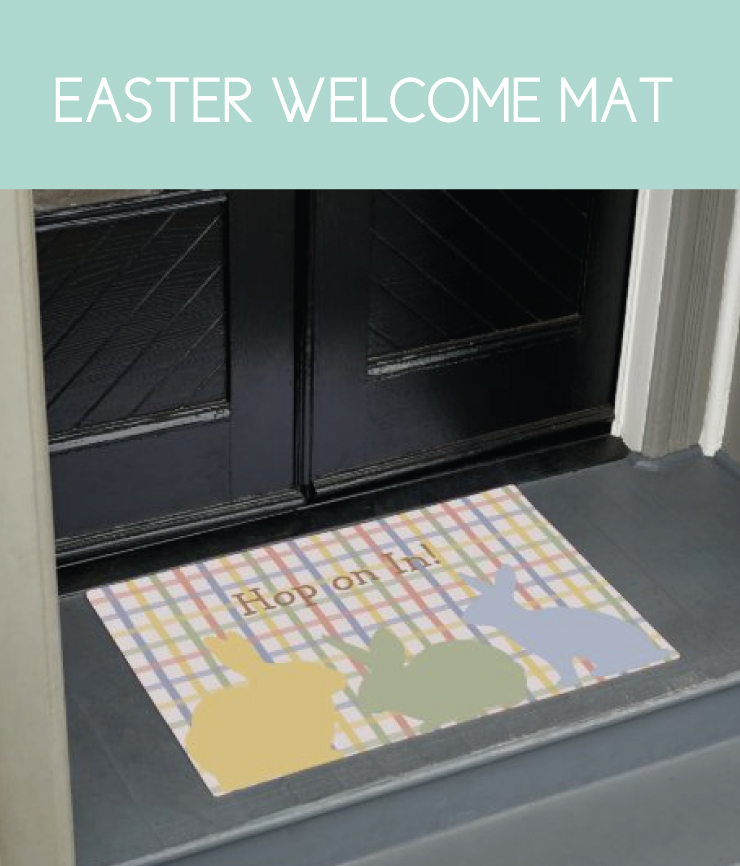 hop on in welcome mat for easter