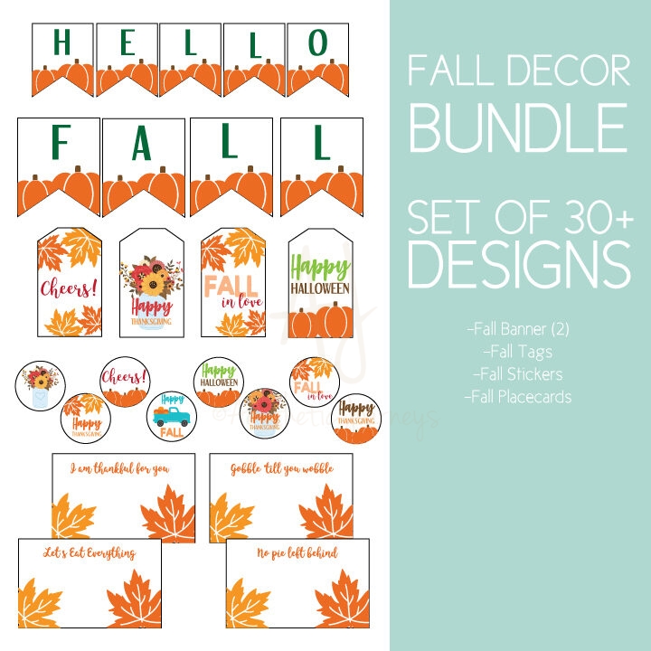 fall printables on a white background