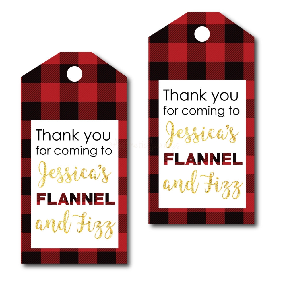 Flannel Themed Bachelorette Tags