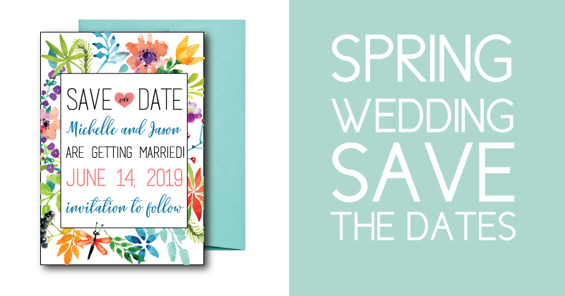 Spring Wedding Floral Save the Dates