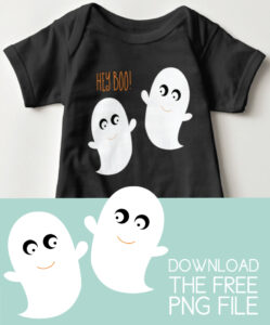 "Hey boo!" Baby outfit with ghosts