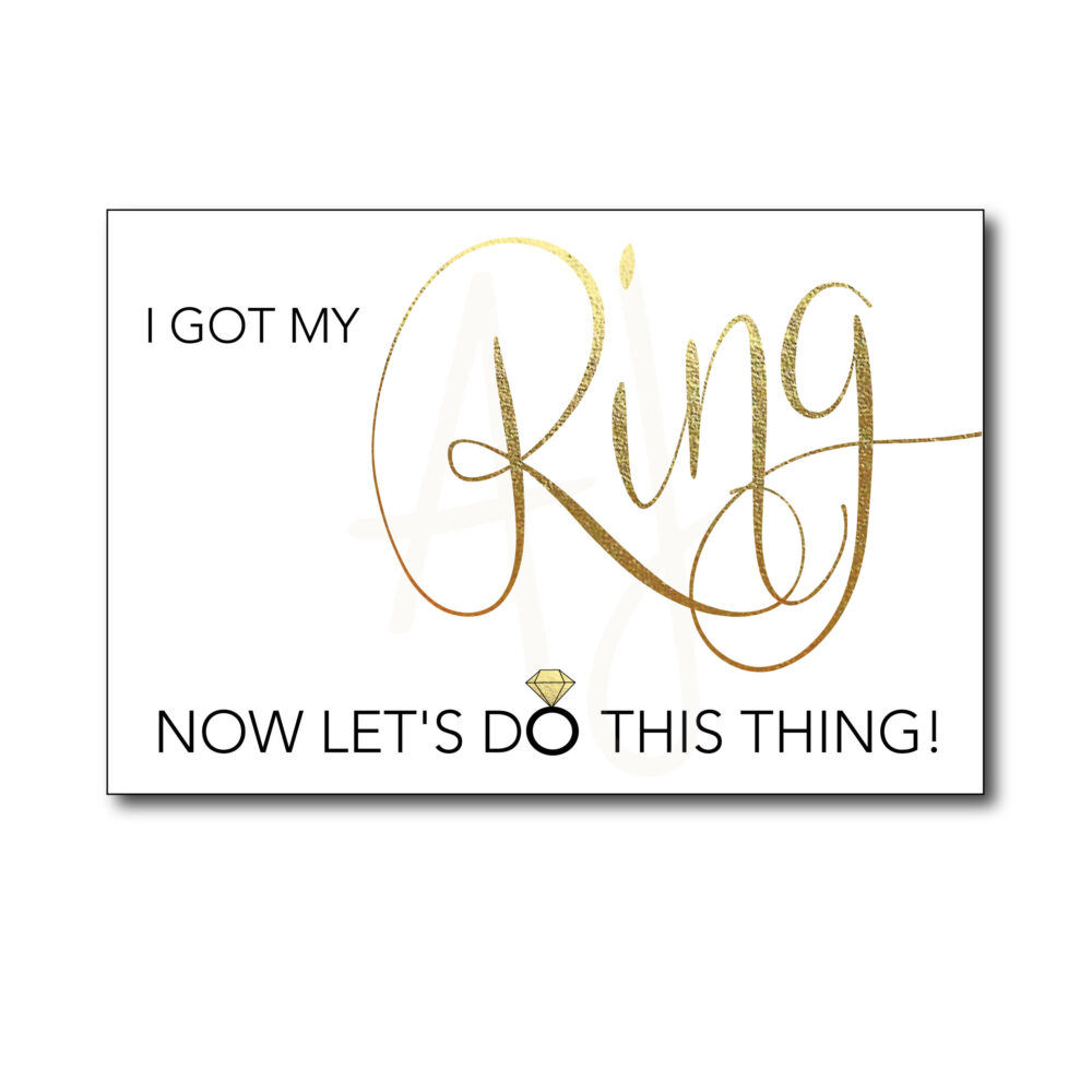 White and Gold Bridesmaid Card