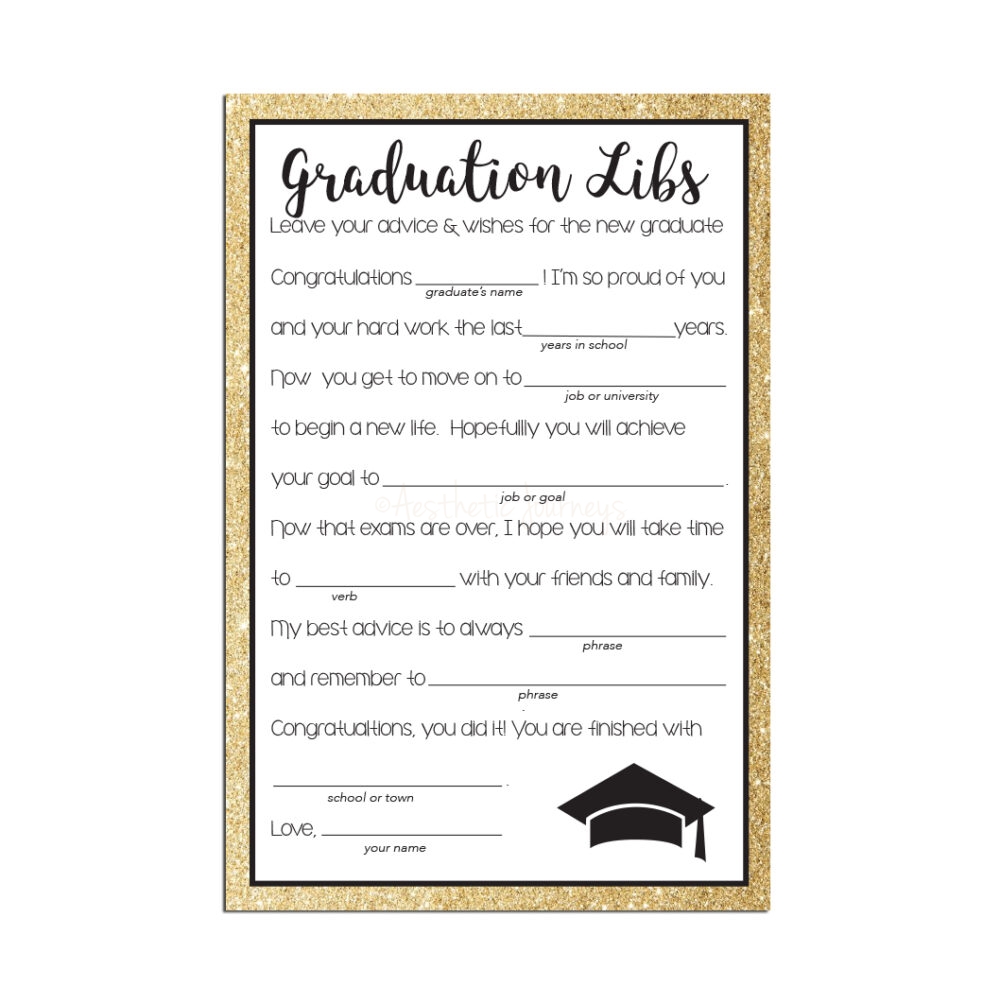 graduation party game on white background
