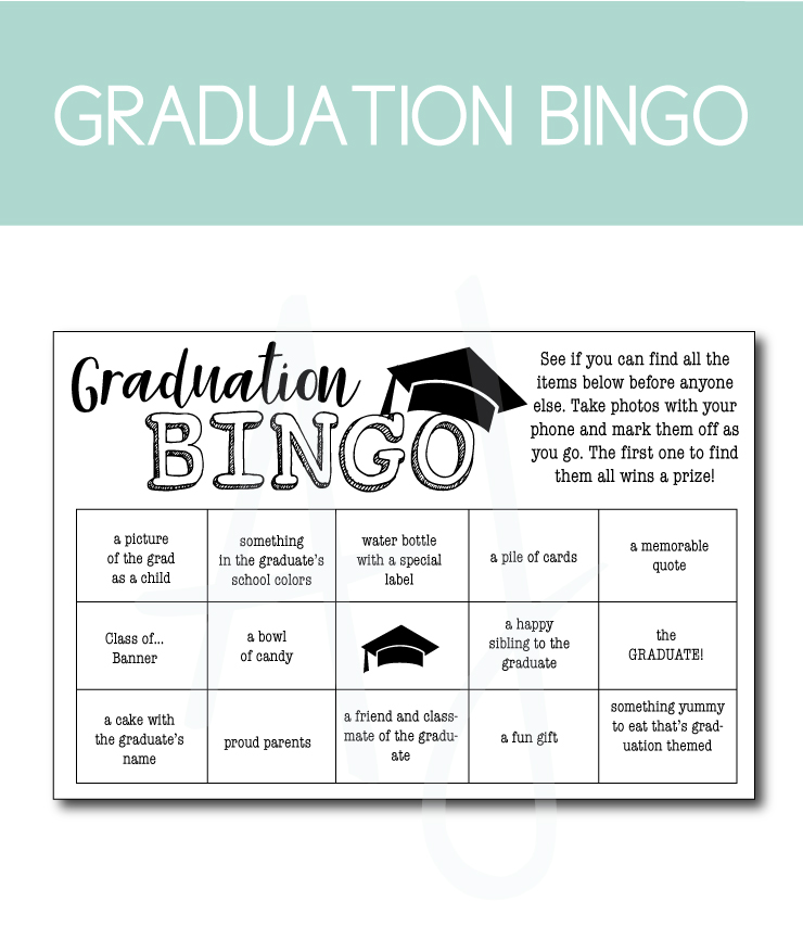 Graduation Bingo Game for the Graduation Party