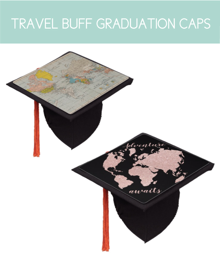 Travel Themed Graduation Caps