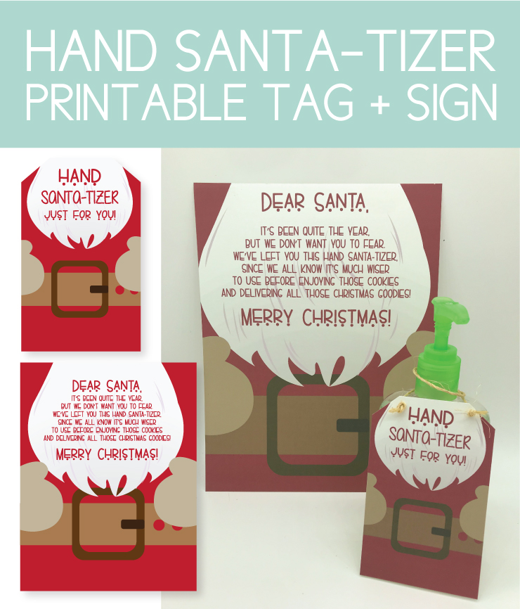 printable tag and sign for hand santa-tizer