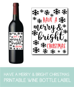 Have a Bright and Merry Christmas Wine Bottle Label