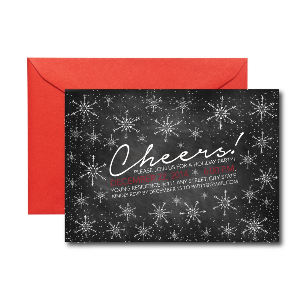 Chalkboard Cheers Holiday Party Invite
