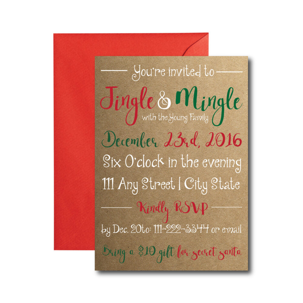 Jingle and Mingle Holiday Party Invite