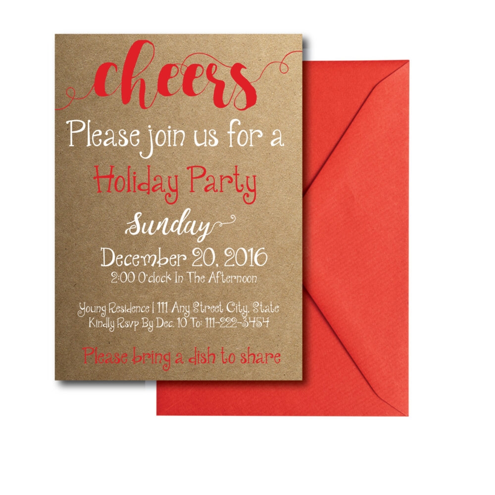 Rustic Cheers Holiday Party Invite