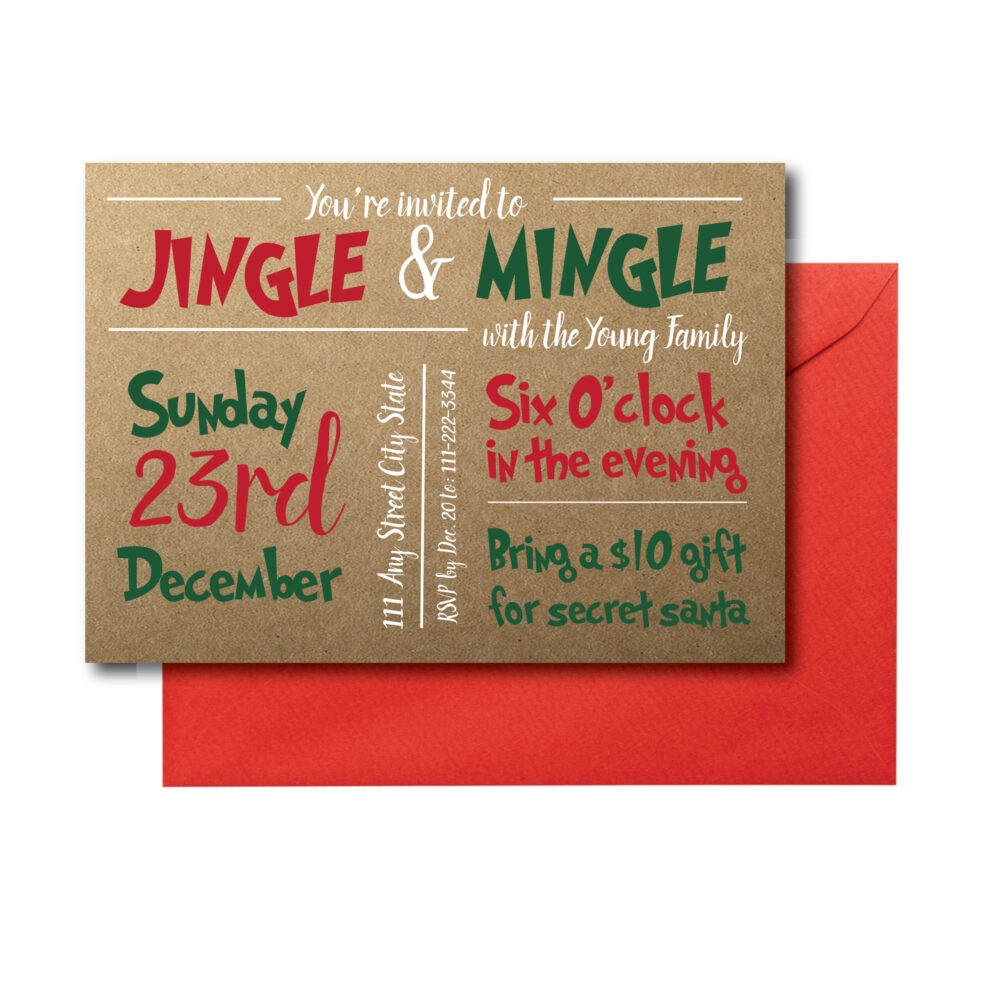 Rustic Jingle and Mingle Party Invite