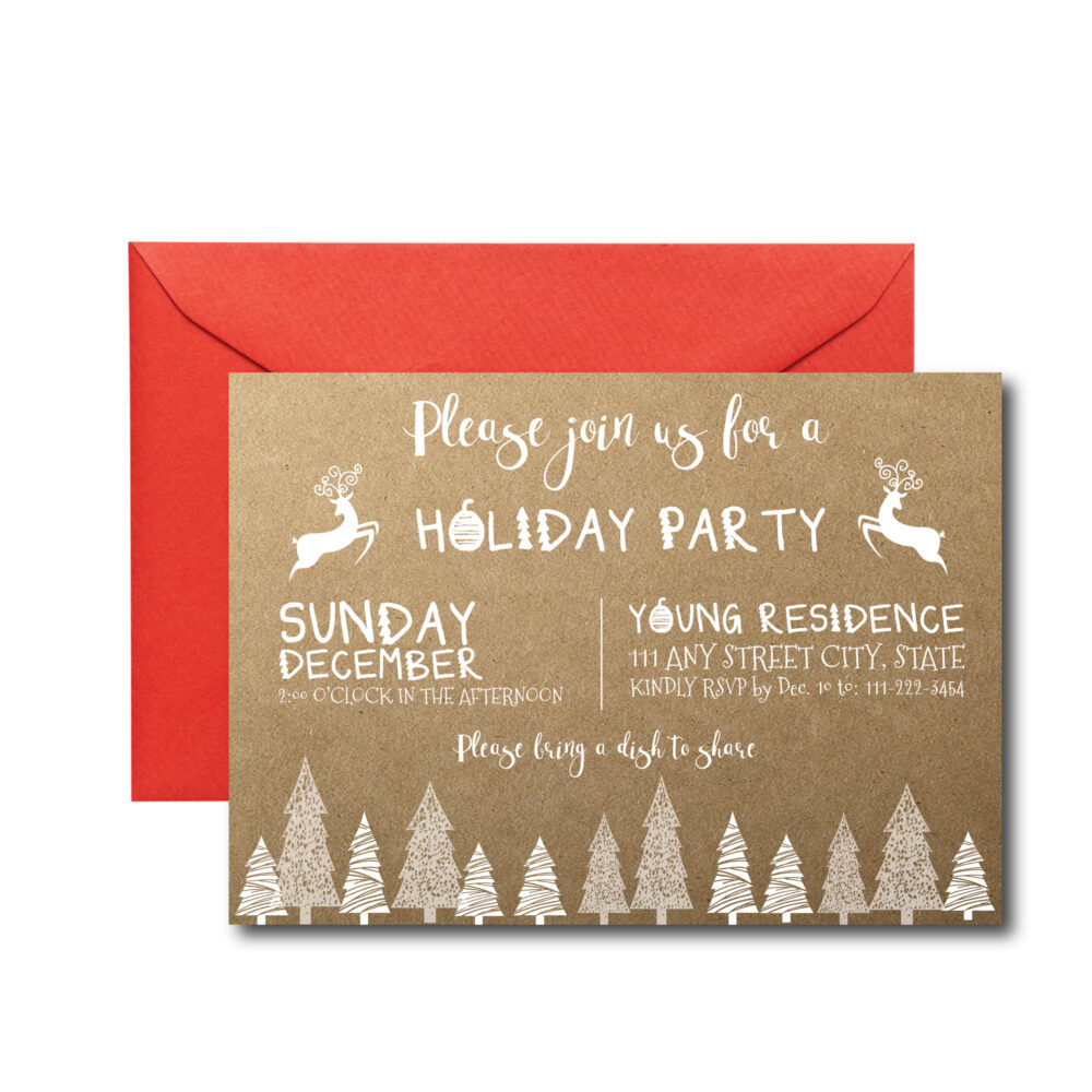 Rustic Holiday Party Invite