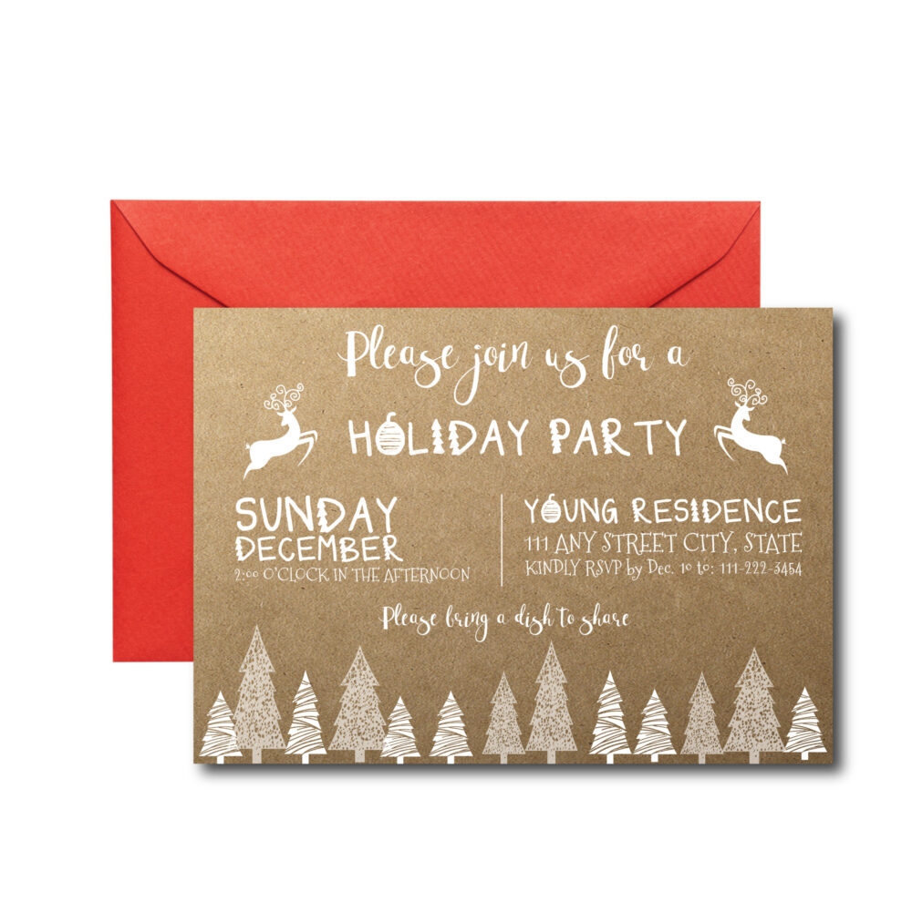 Rustic Holiday Party Invite
