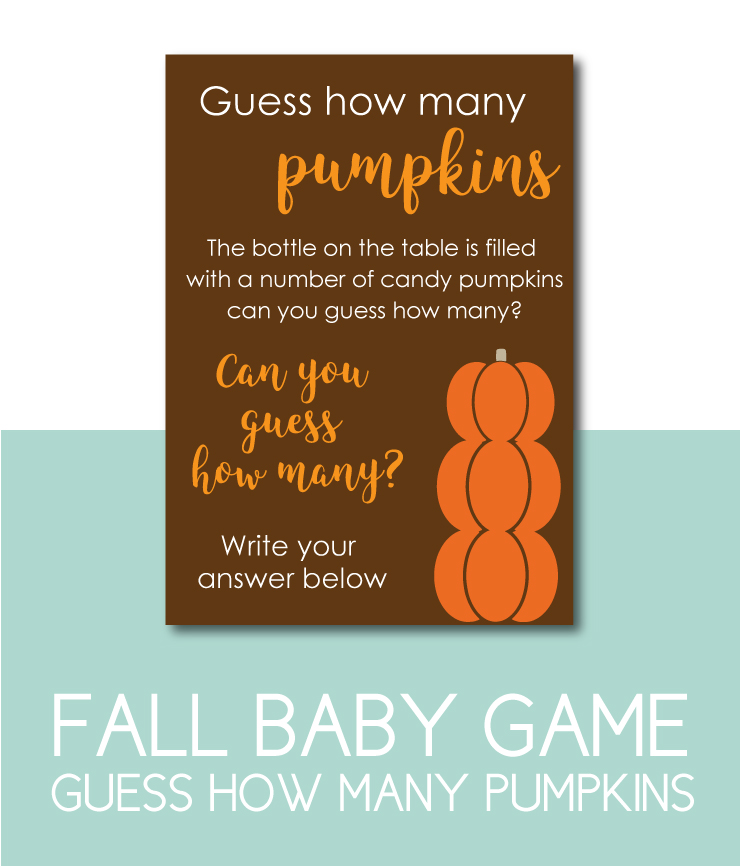 Guess How Many Pumpkins Baby Shower Game