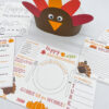 Thanksgiving Printable Crafts on a white background