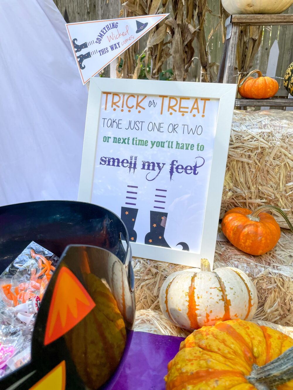smell my feet trick or treat sign