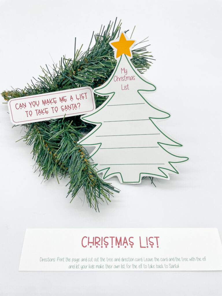 Christmas list for elf