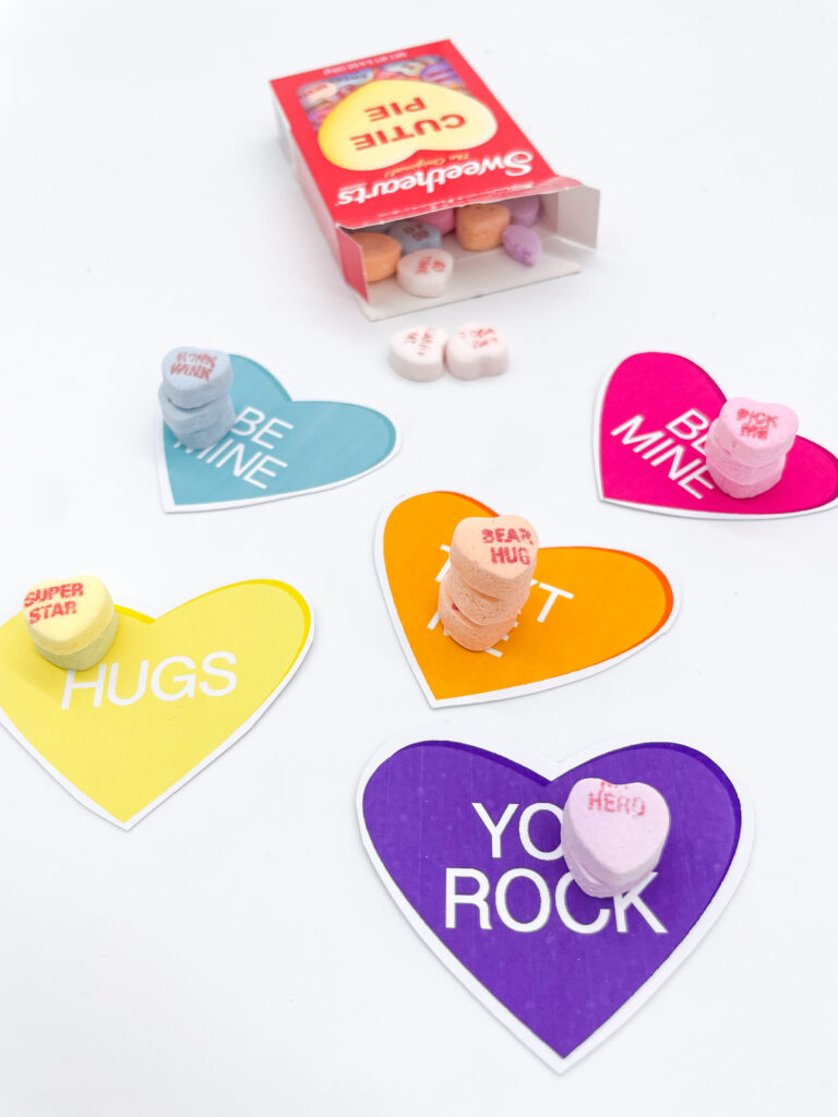candy heart game on white background