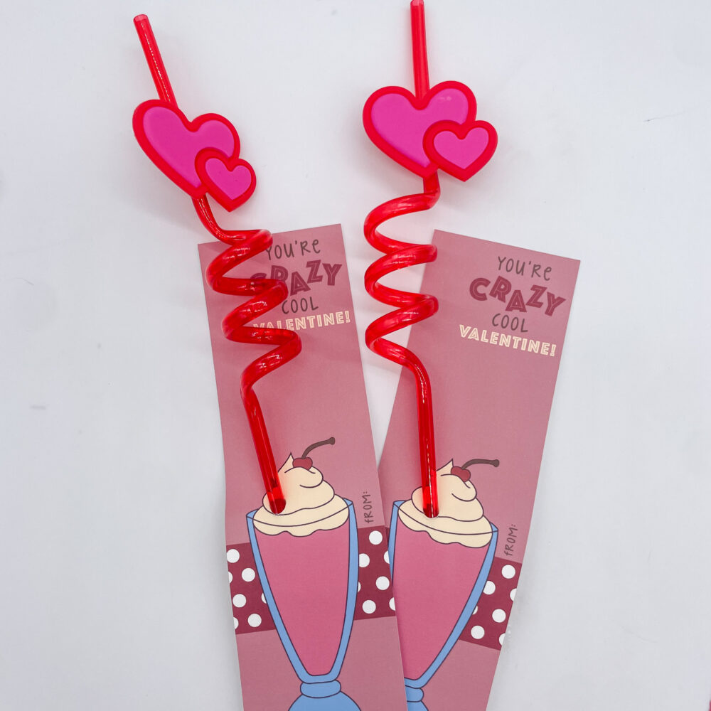 Crazy straw valentine card