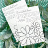 Color your own Mother's Day cards on greenery