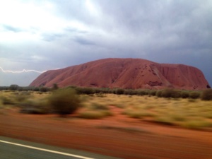 Rain over Uluru