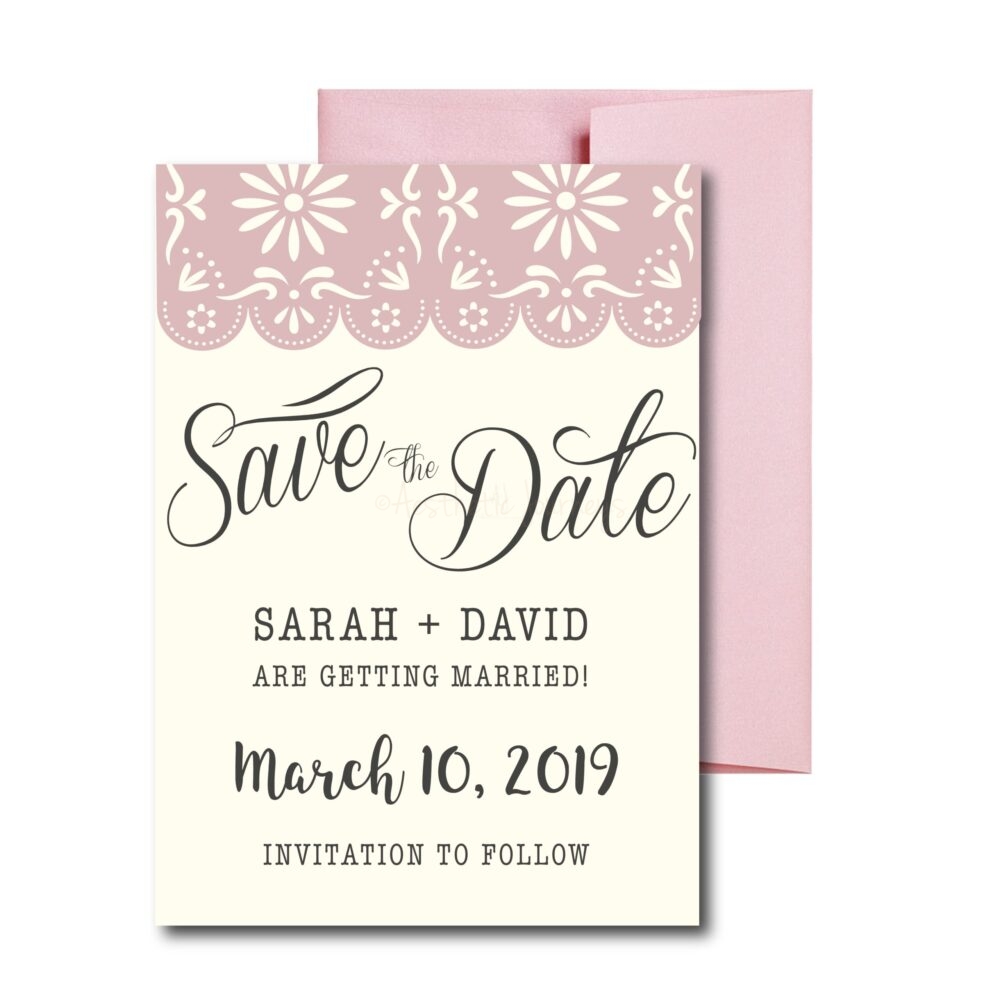 Fiesta themed Save the Date with Lace