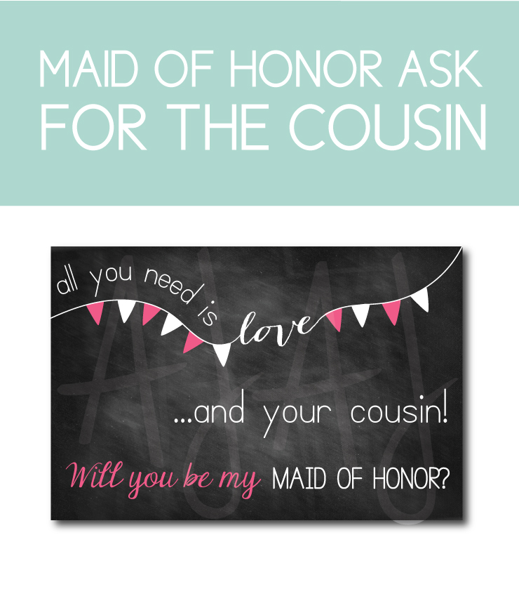 Cousin Card for the Maid of Honor Bridal Party Gift