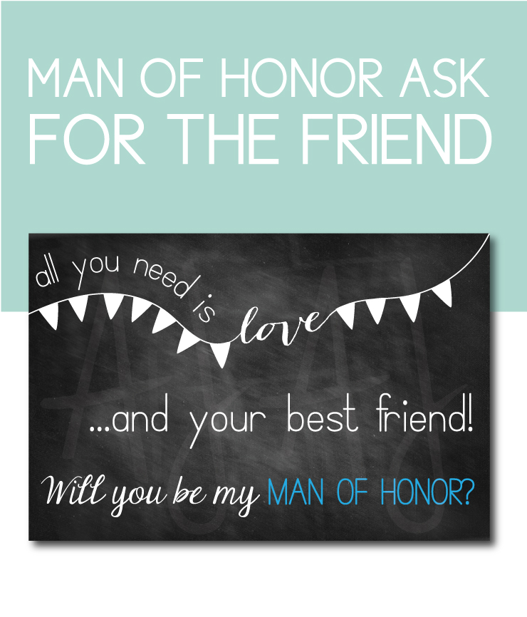 Man of Honor Ask Card for the best friend