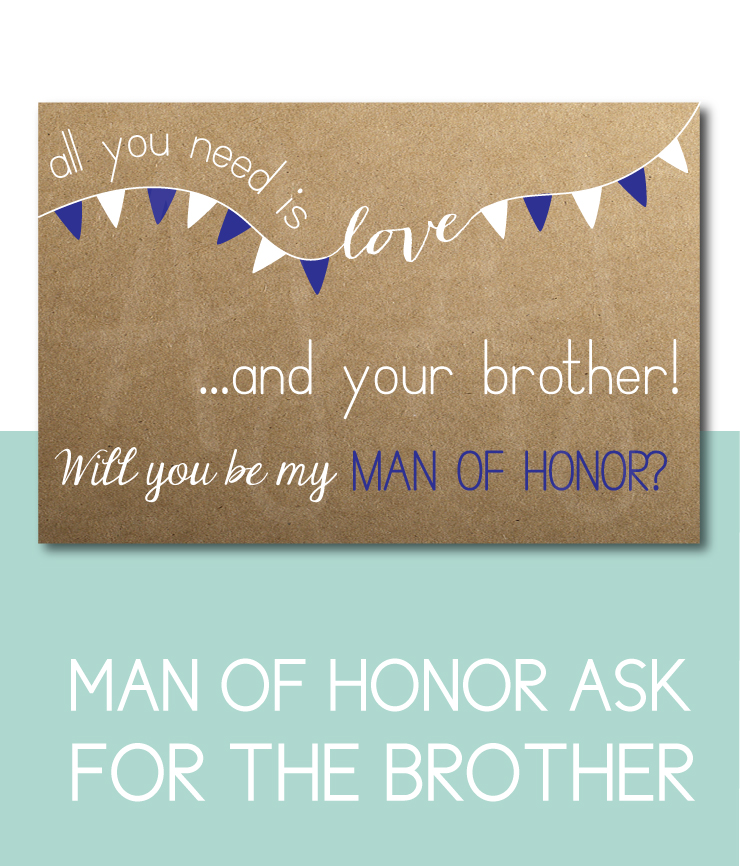 Man of Honor Card for the brother of the bride