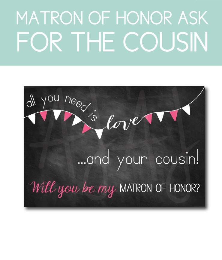 Matron of Honor Bridal Party Gifts for the Cousin