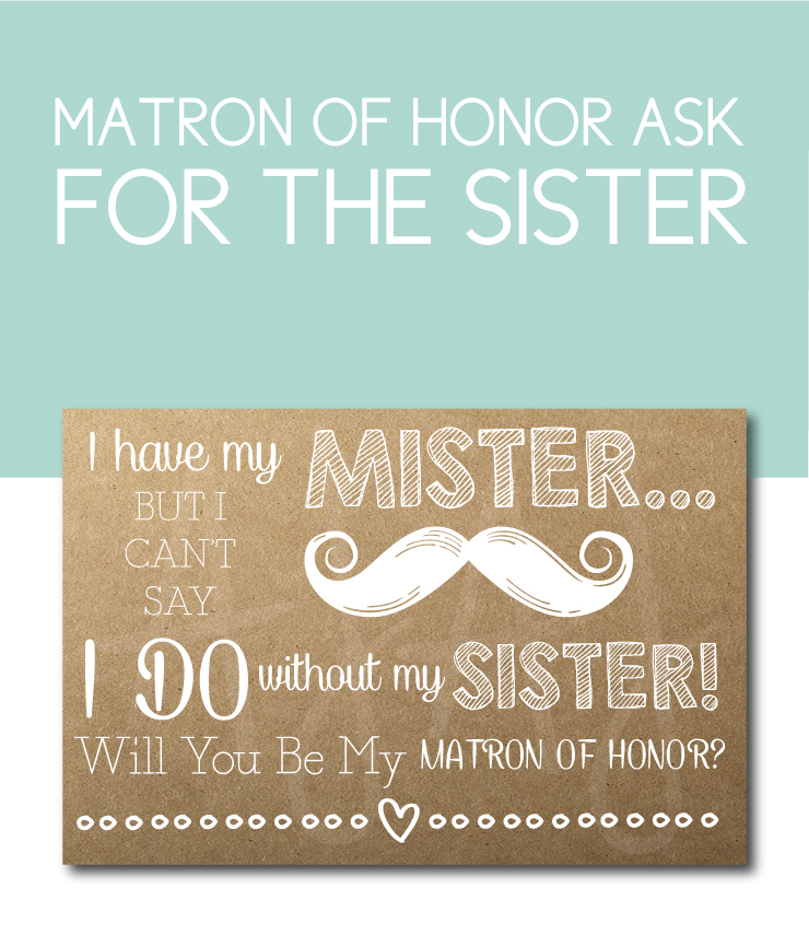 Sister of the Bride, Matron of Honor Card