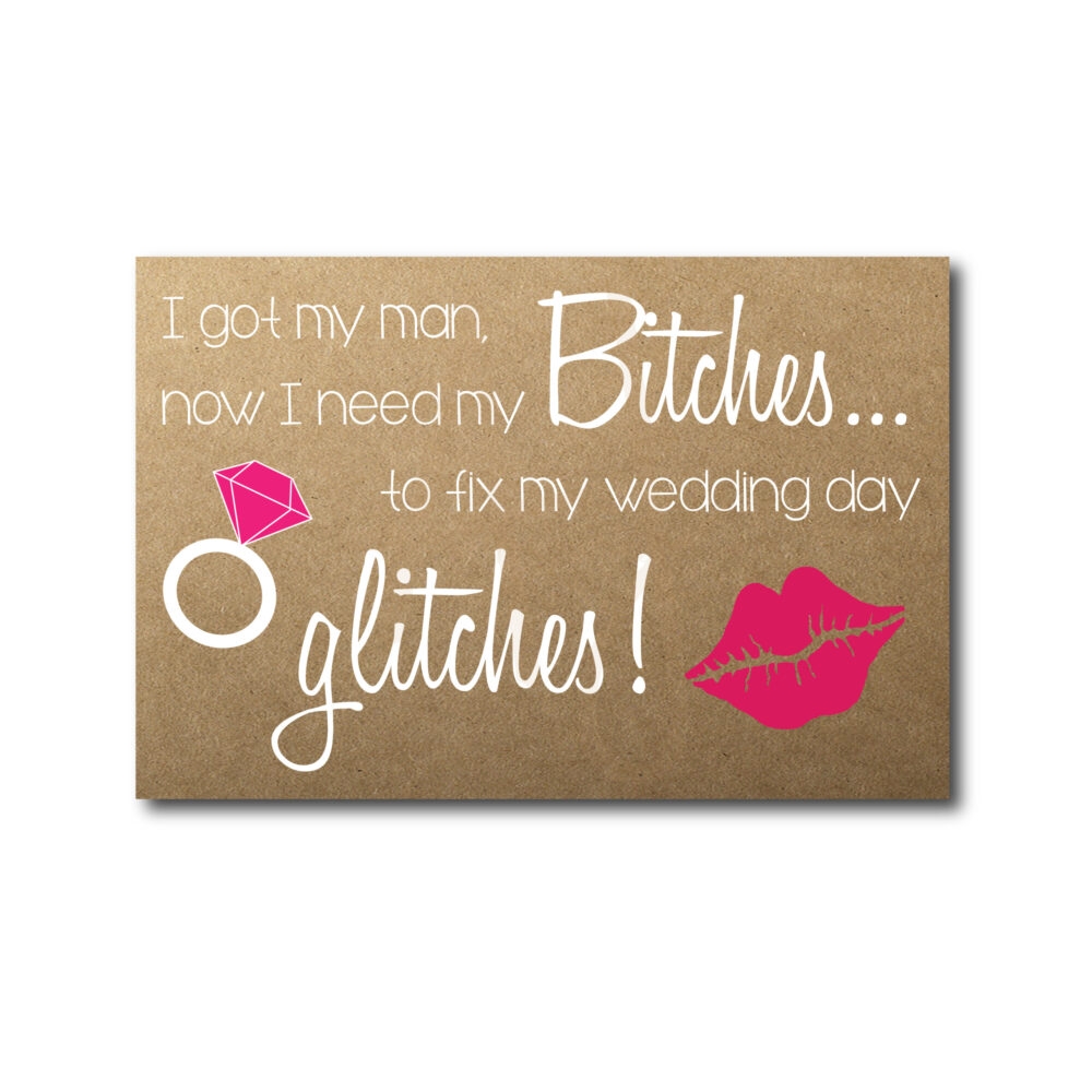 Funny Rustic Card for Bridesmaids