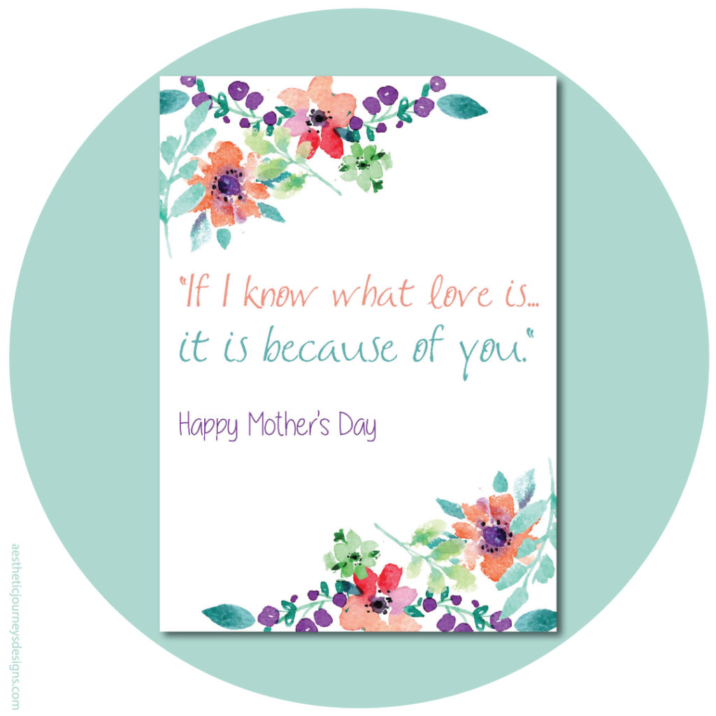If I know what Love is, Quote about Moms