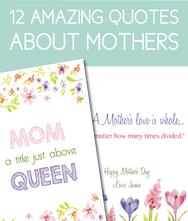 Mother's day quotes for wife, daughter, sister, and more on white background.
