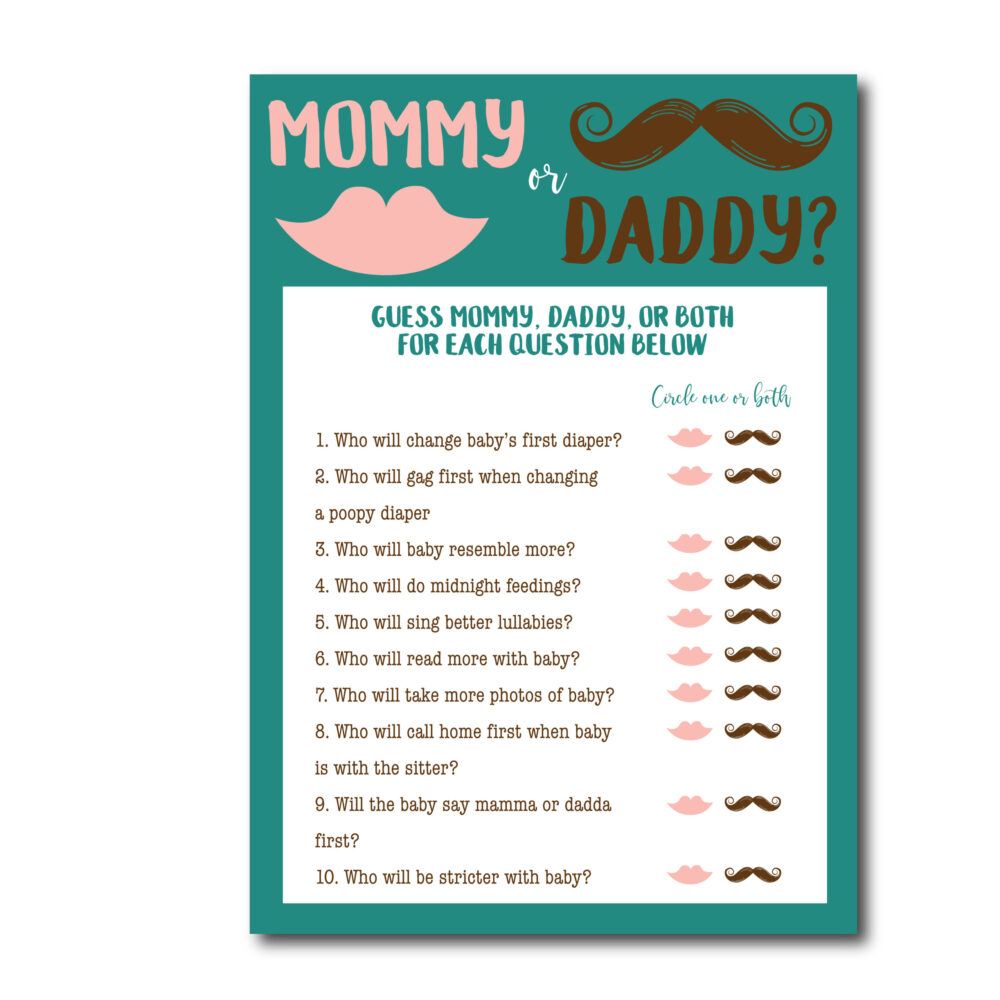 Mommy or Daddy Baby Shower Game