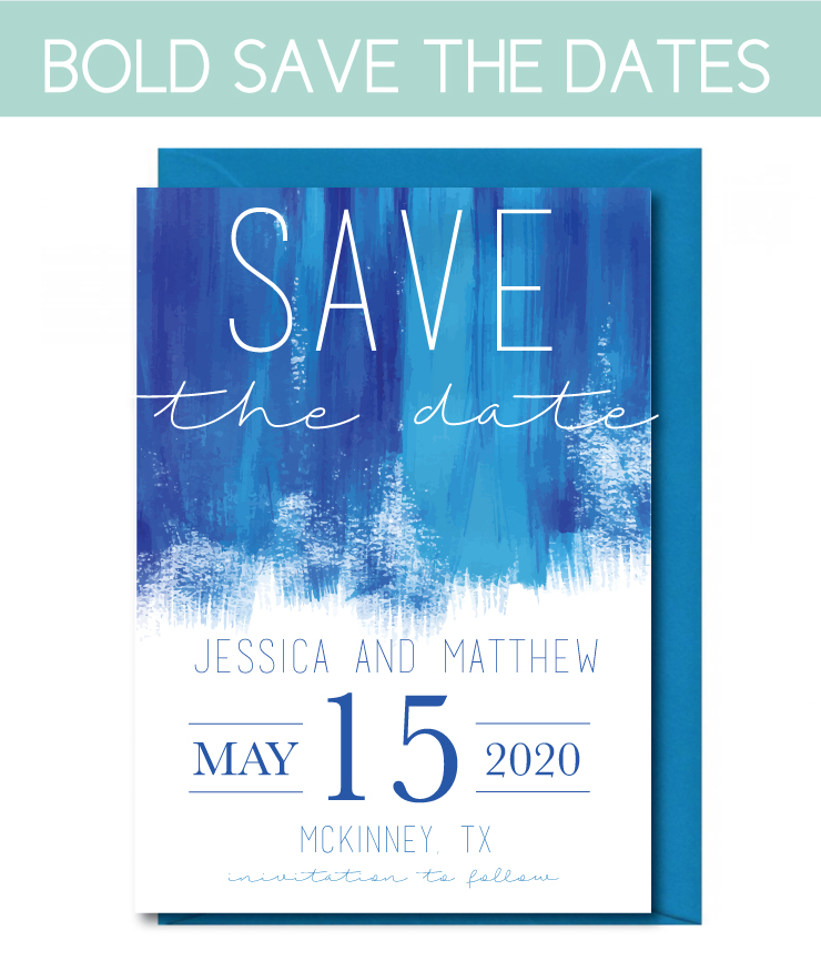 Bold, Watercolor Save the Date