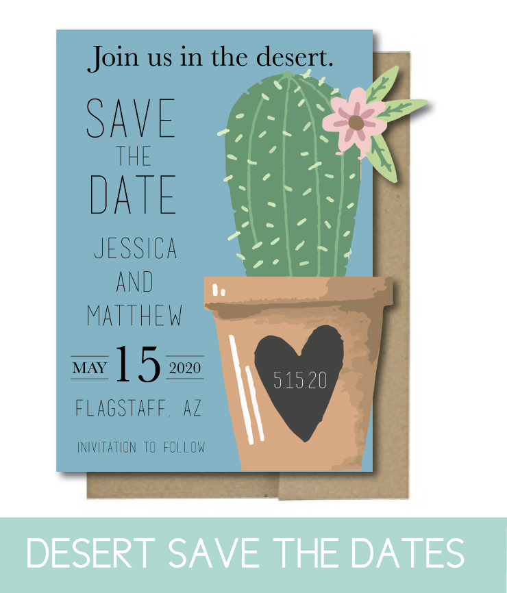 Desert-themed Save the Dates