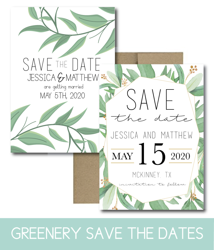 Greenery Save the Dates