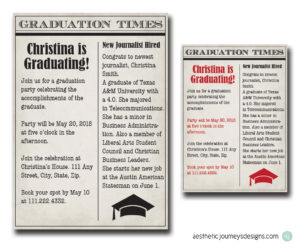 Newspaper Graduation Invites