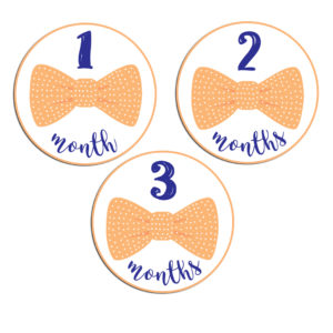 bow tie baby milestone stickers