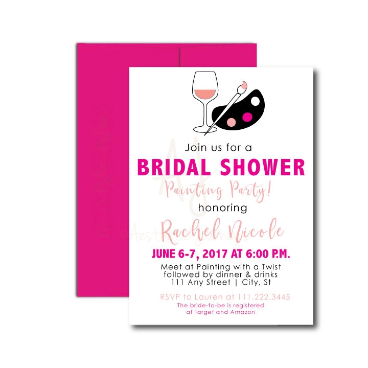 Painting Bridal Shower Invite
