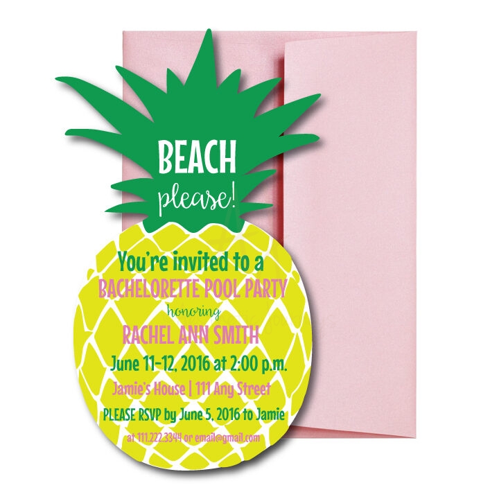 Pineapple Shaped Bachelorette Invite