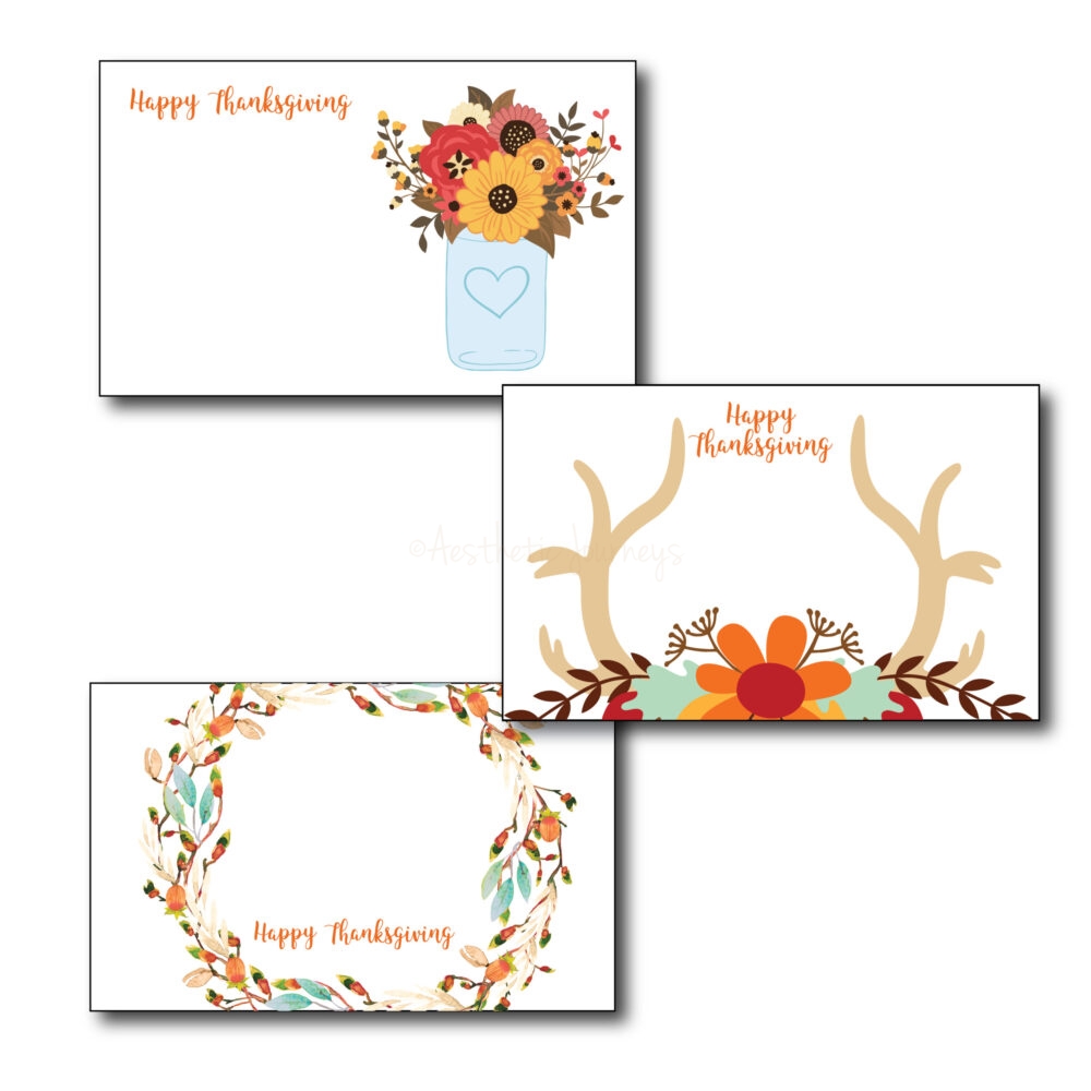 Floral Thanksgiving Place Cards