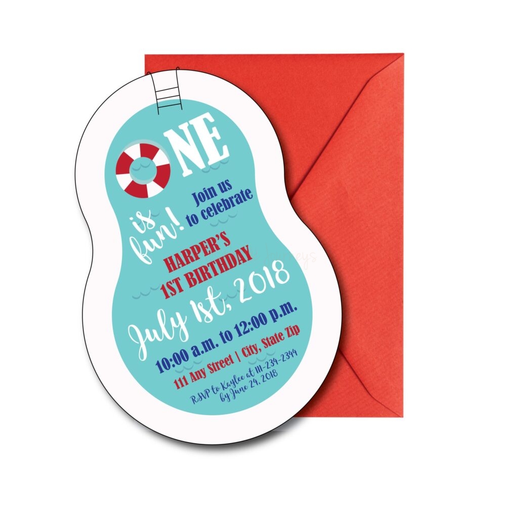 Pool Shaped Party Invite