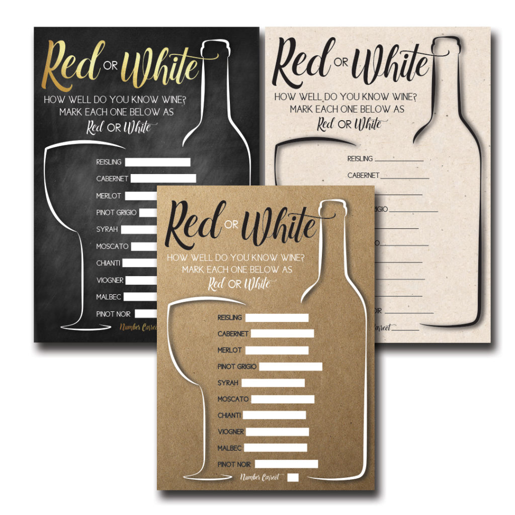 Red or White Wine Shower Game