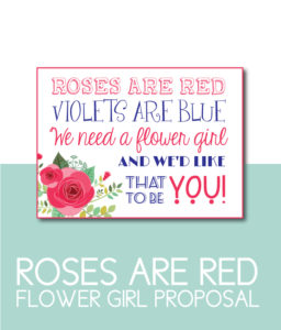 Roses are Red, Violets are Blue Flower Girl Proposal