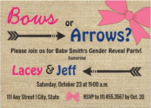 Bows or Arrows Gender Reveal Invite