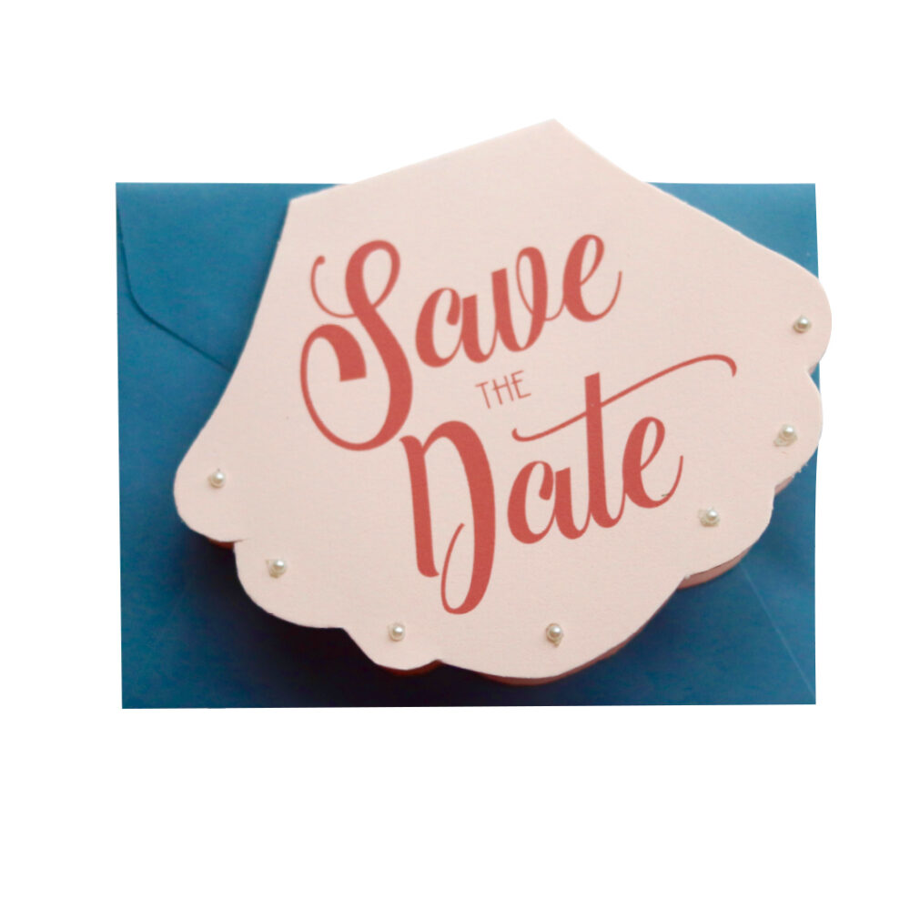 Shell-Shaped Beach Save the Date
